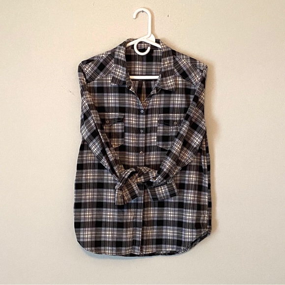 PAIGE Never Worn Plaid Shirt Blouse Size M - Picture 3 of 8